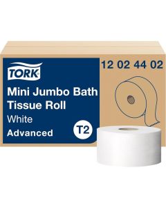 Tork Mini Jumbo Toilet Paper Roll White T2 Advanced 2Ply 12 x 751 12024402