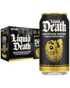 Liquid Death Sparkling Mountain Water Real Mountain Source IceCold Cans Infinitely Recyclable 12 Fl Oz Pack of 12