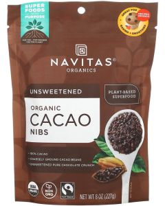 Organic Cacao Nibs, Unsweetened, 8 oz (227 g)