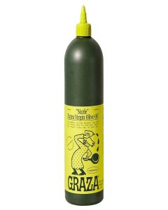 Graza Sizzle Extra Virgin Olive Oil, Cooking Oil - High Polyphenol Peak Harvest EVOO Cooking Oil in a Squeeze Bottle - Single Farm Olives from Spain - 25.3 Fl Oz (1L)