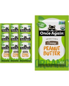 Once Again Organic Creamy Peanut Butter - 10 Pack of Unsweetened Squeeze Packs