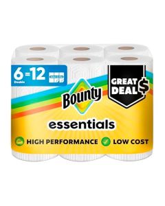 Bounty Essentials SelectASize Paper Towels 6 Double Rolls White 108 Sheets Per Roll