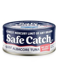 Safe Catch Canned Lowest Mercury Limit Albacore Tuna Fish No Salt Added Wild Caught GlutenFree Kosher Whole30 Approved Keto 5oz Can 12Pack