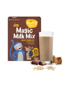 Slurrp Farm No Sugar Chocolate Nutrition Powder Milk Mix, Sweetened with Jaggery Powder, Contains Jowar and Oats, with 10 Essential Nutrients, 250 g