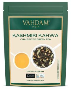 Kashmiri Kahwa Green Tea chai 100g Masala Chai Saffron Almond Cinnamon Cardamom Brew Hot or Iced