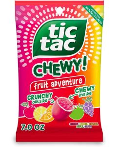 Tic Tac Chewy Fruit Adventure Candy - 7 oz Pack of Crunchy and Chewy Fruit Flavored Gummy Treats