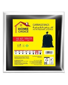 67 Gallons, Pack of 10-Pieces, Size 105x125 cm, Trash Bags, Heavy Duty Bio-degradable Garbage Bags Flat, Bin Liners
