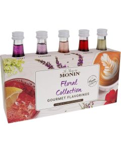 Monin Gourmet Flavorings Floral Collection - 5 Bottles of Natural Syrups for Cocktails, Lemonades, Teas, and Sodas (50 ml Each)