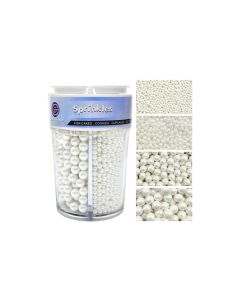Sprinkles for Cake Decorating 78oz White Pearl Sprinkles 4 Sizes Mix for Cake Cupcake Cookie Baking Donuts Ice Cream Toppings