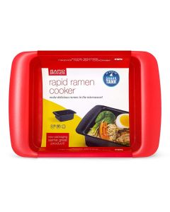 Rapid Ramen Cooker Microwavable Cookware for Instant Ramen BPA Free and Dishwasher Safe Perfect for Dorm Small Kitchen or Office Bright Red