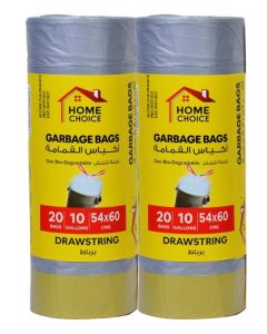 Bio-Degradable Garbage Bags Drawstring Rolls 54*60cm, 10 Gallons, Pack of 2 (40 Garbage Sheets ), X-Small Trash Bag, ribbon tie