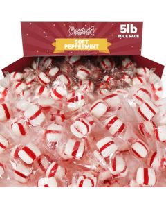 Soft Peppermint Candy Mints 5 Pound mints bulk individually wrapped Refreshing Candy for Fresh Breath Perfect soft peppermint puffs for Offices Parties and Everyday Enjoyment