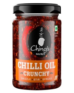 Ching’s Chilli Oil Crunchy - 170g / Drizzle, Stir, Spread/ Use on Noodles, Fried Rice, Dimsums, Pizza, Pasta, Indian Curries & even Dal/ Real Garlic, Chilli Flakes