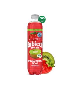 Sparkling Spring Water - 500 ml / Strawberry Kiwi / Made with Real Fruit Juice /With Added Vitamins & Green Tea Extract / No Added Sugar / Under 15 Calories / Vegan & Vegetarian Friendly