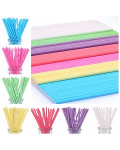 210ct 6 inch Colored Lollipop Sticks 7 Colors for Cake Pops Apple Candy Rosered Blue Yellow Purple Green Watermelon Red White