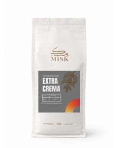 MISK Extra Crema Whole Coffee Beans / Premium Arabica Blend / Smooth, Rich & Balanced / 1kg
