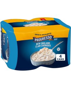 Progresso Rich & Hearty New England Clam Chowder Soup, 4 Pack