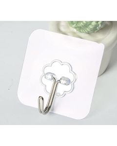 Emergity Multipurpose Self Adhesive Water Proof Heavy Duty Wall Hook for Kitchen Bathroom Sticky Hook for Wall Transparent Set of 6