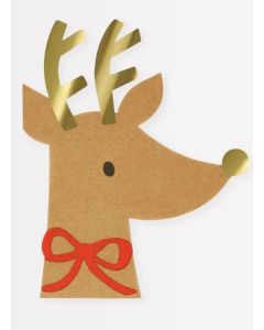 Reindeer With Red Bow Napkins