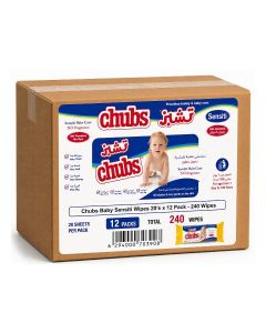 Chubs Baby Sensiti Wipes 240's Wet wipes Pack of 20*12