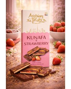 Kunafa & Strawberry, Premium Chocolate – Gourmet Fusion of Dessert & Crunchy Nuts – 100g