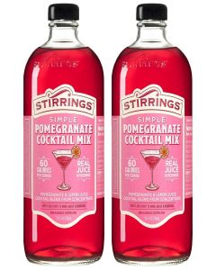 Stirrings 2 Pack Pomegranate Cocktail Mix 750ml Bottles - Real Juice No Preservatives - 90 Calories - Drink Mixer