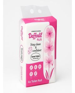 DAFFODIL 2Ply Toilet Paper Tissue – 6 Packs (220 Pulls/Roll, 1320 Pulls Total, 2640 Sheets) UltraSoft Toilet Paper Roll, Strong and Long Lasting for Home or Office Use,