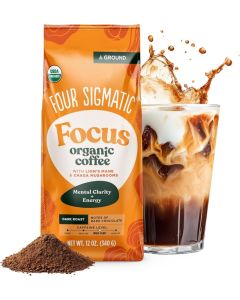Four Sigmatic Focus Organic Mushroom Coffee with Lion's Mane & Chaga, Dark Roast, 12 oz (340 g)