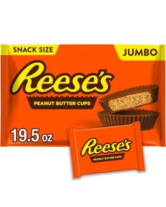 REESES Milk Chocolate Snack Size Peanut Butter Cups Candy Jumbo Bag 195 oz
