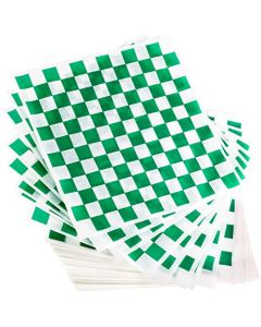 Extra Large Grease Resistant Green Checkered Sandwich Liner 300 Sheet Pack Microwave Safe 15x15 in Wax Paper Deli Wrap for Restaurants Churches BBQs Concession Stands School Carnivals Fairs