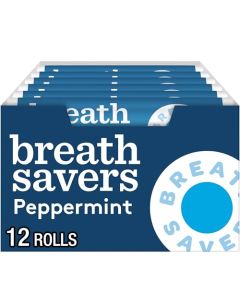 BREATH SAVERS Peppermint Sugar Free Breath Mints Rolls 075 oz 24 Count