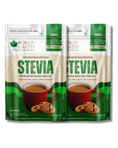 Stevia Powder With Erythritol, Natural Zero Calorie Sweetener, Keto & Diabetic Friendly, 2X100g