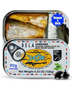 Bela Sardines in Extra Virgin Olive Oil with Smoke Flavor - 4.23 oz