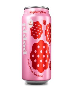 Poppi Raspberry Rose Sparkling Prebiotic Drink 355m/ Low Calorie Soda Alternative / Fruity & Floral Soda