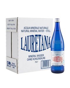 Lauretana Natural Mineral Water – Still – 750ml Blue Glass Bottle – 6 Bottles per Carton