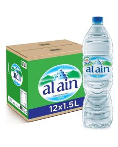 Al Ain Bottled Water 12 x 1.5L - Balanced Minerals, Refreshing Hydration, Smooth Taste