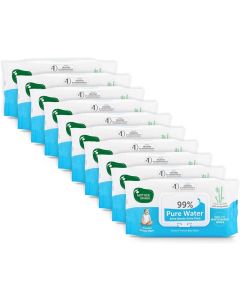 Mother Sparsh 99% Pure Water Unscented Baby Wipes - Pack of 10 (72 Wipes Each)