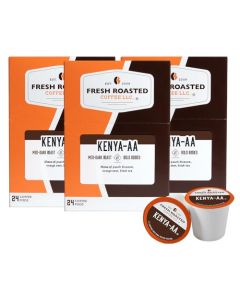 Fresh Roasted Coffee Kenya AA MedDark Roast 72 Pods for K Cup Brewers
