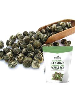 Tealyra Imperial Jasmine Dragon Pearls Loose Leaf Green Tea Jasmine Green Tea with Pleasant Aroma and Tonic Effect 113g 4ounce