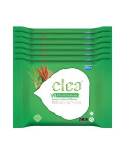 Clea Khus Eucalyptus Refreshing Wet Wipes for Face Cooling Rejuvenating Controls Sweat AntioxidantRich Keeps Skin Fresh Pack of 7 8 Wipes in Each Pack Wipe Size 150mm x 140mm
