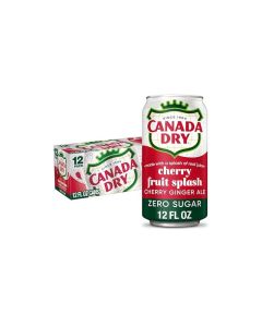 Canada Dry Zero Sugar Cherry Gingerale Fruit Splash 12oz Pack of 12