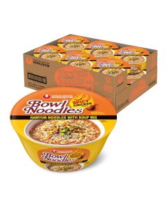 Nongshim Spicy Chicken Noodle Soup Instant Ramen 12 Pack Korean Microwaveable Bowl Soup Mix Ramyun with Veggies Sabor a Pollo