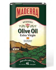 Maderra Spanish Extra Virgin Olive Oil 4L Tin / Cold Extracted / Bulk Pack / Ideal for Family & Professional Use