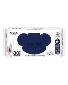 Premium Baby Wet Wipes 80 Pcs, 99.91% Pure Water, Fragrance Free For Newborn & Sensitive Skin