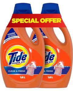 Tide Clean & Fresh Laundry Detergent Power Gel 1.8L (Dual Pack)