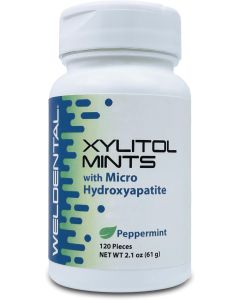 WELdental Xylitol Mints with Micro Hydroxyapatite - Peppermint Flavor, 120 Count