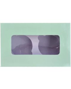 RELIABLE PACKAGING CUPCAKE BOX FOR 2 cupcakes MINT GREEN pack of 5