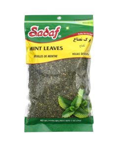 Sadaf Mint Leaves Cut Dried mint leaves cut and sifted Kosher and Halal No stems 2 Oz
