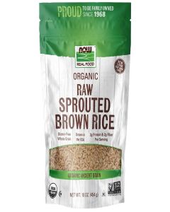 NOW Foods, Organic Sprouted Brown Rice, Raw, Gluten-Free and Whole Grain, 16-Ounce (Packaging May Vary)