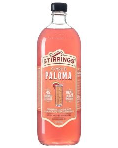 Stirrings Pack Paloma Cocktail Mix 750ml Bottle - Real Juice No Preservatives - 90 Calories - Drink Mixer